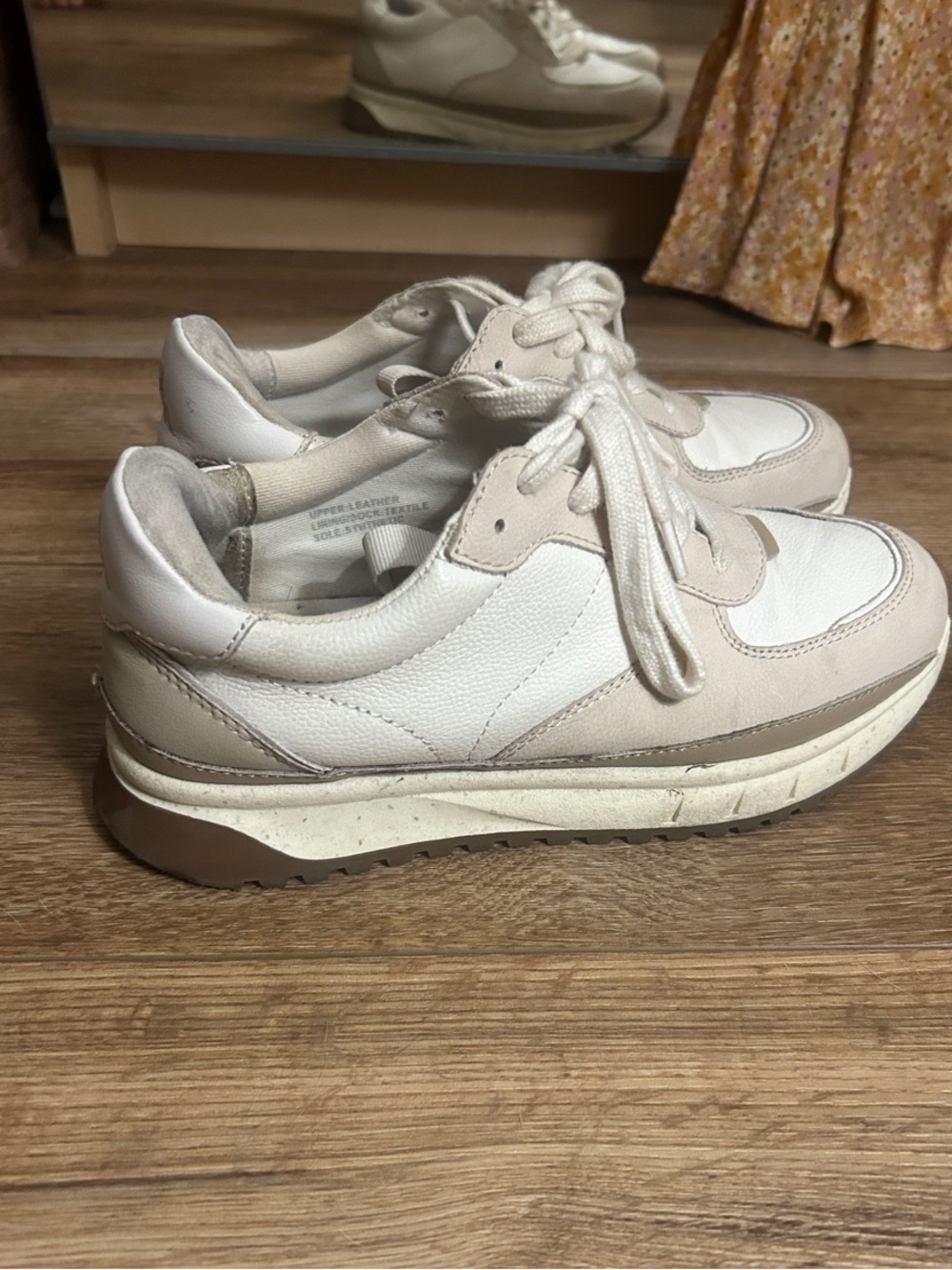 Madewell Neutral Leather & Suede Platform Sneakers